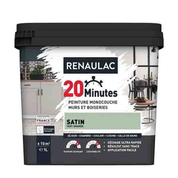 [110421] RENAULAC 20MN MURS ET BOISERIES SATINE VERT AMANDE 1L