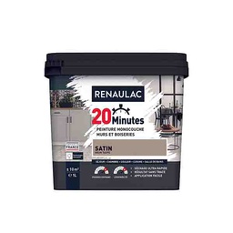 [110427] RENAULAC 20MN MURS ET BOISERIES SATINE BRUN TAUPE 1L