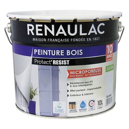 [110810] RENAULAC Peinture Bois Blanc Satine - 2,5L