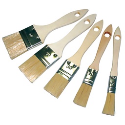 [111191] LOT DE 5 PINCEAUX PLATS (AVEC CAVALIER)