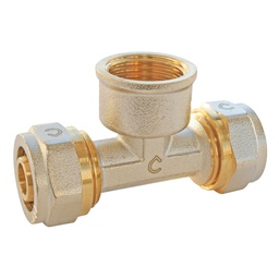 [312180] RACCORD TE TARAUDE FEMELLE ET MULTICOUCHE A COMPRESSION D20-1/2"