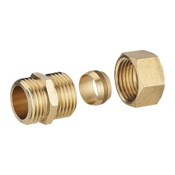 [312854] RACCORD DROIT BICONE M 3/8 - D12 LIEN 1PIECE