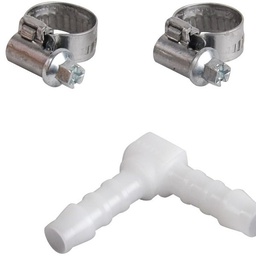[314087] COUDE (POM) DIAM.6 AVEC 2 COLLIERS