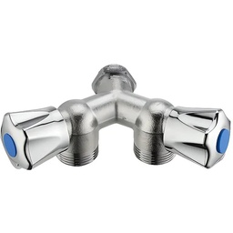 [314222] ROBINET M.A.L DOUBLE DROIT M 1/2 - 2 SORTIES M 3/4 CHROME