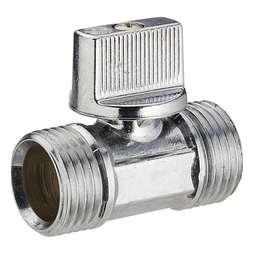 [314309] ROBINET D ARRET 1/4 DE TOUR DROIT DM 1/2 - 3/8 CHROME LIEN 1PIECE