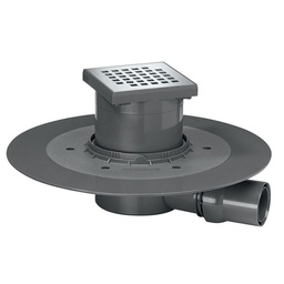 [315069] SIPHON DOUCHE A L ITALIENNE VENISIO GRILLE INOX SORTIE HORIZONTALE DIAM 40/50