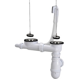 [315083] VIDAGE COMPLET AVEC SIPHON EVIER INOX 2C C5911