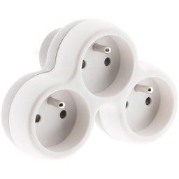 [35325] TRIPLITE 16A FACADE BLANC/GRIS