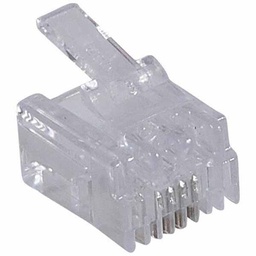 [30599] FICHE MALE RJ11 4 CONTACTS - LARG. 9.65MM - POUR CABLE ROND