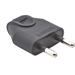 [30826] Fiche 2P male droite a coiffe 6A 1,5mm2 IP20 650°C noir Debflex 713020