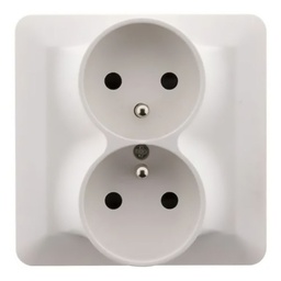 [30896] PRISE 2P+T DOUBLE POUR BOITE 67 P.40 ARTEZO BLANC