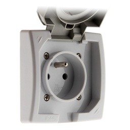 [31011] TAMARIS - IP44 - ENCASTRE GRIS- PRISE 2P+T 16A