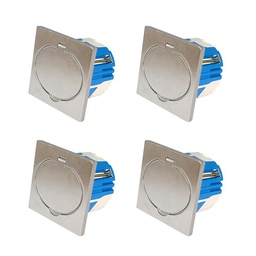 [31019] PRISE ALU BROSSE IP44 + BOITE D ENCASTREMENT NO AIR MULTI MATERIAUX