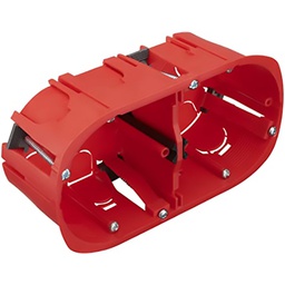[31079] BOITE D ENCASTREMENT CLOISON CREUSE PROFONDEUR 40MM 2 POSTES RONDE ROUGE DEBFLEX 718361