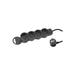 [34692] RALLONGE MULTIPRISE A PUIT 1.5M EXTRA PLATE 4X2P+T 230V 3500W 16A NOIR GRIS FONCE