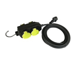 [31178] BLOC MULTIPRISE 4X2P+T 2,00M 16A 230V 3G1,5 NOIR ET JAUNE PRO ELEK NFS-042