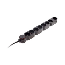[31186] BLOC 8 PRISES 16A + INTER NOIR H05VV-F 3G1 LG : 1,5 METRES EQUIPE D UNE FICHE EXTRAPLATE
