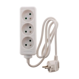[31198] BLOC MULTIPRISES 3P 16A BLANC - H05VV-F 3G1 LG : 1 METRE