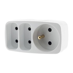[31201] TRIPLITE 1X16A + 2X6A FACADE BLANC