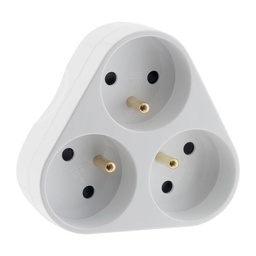 [31202] MULTIPRISE TRIPLITE 3X16A TRIANGULAIRE BLANC