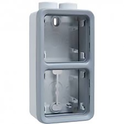 [31322] BOITIER ETANCHE A PRESSE-ETOUPE 2 POSTES VERTICAUX PG16 PLEXO COMPOSABLE IP55 - GRIS
