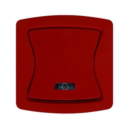 [31345] BOUTON POUSSOIR AVEC VOYANT ROUGE FINITION SOFT DIVINE