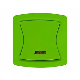 [31350] BOUTON POUSSOIR AVEC VOYANT VERT FINITION MAT DIVINE