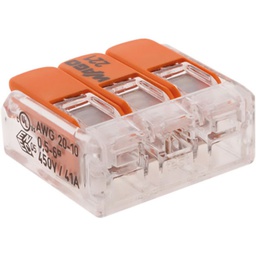 [31376] 100 MINI BORNES DE CONNEXION RAPIDE TYPE WAGO DE 3 ENTREES
