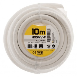 [31443] FILS H05VV-F 3G2,5 BLANC 10M -HBF
