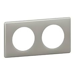 [31593] CELIANE _PLAQUE 2 POSTES LAQUE GRIS PERLE