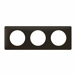 [31633] CELIANE _PLAQUE 3 POSTE METAL POUDRE BASALTE