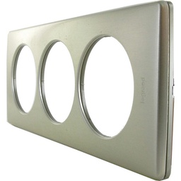 [31634] CELIANE _PLAQUE 3 POSTES METAL TITANE