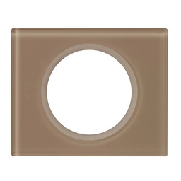 [31648] CELIANE _PLAQUE 1 POSTE MATIERE VERRE MOKA