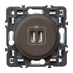 [31725] CELIANE _MEC. DOUBLE CHARGEUR USB GRAPHITE