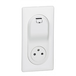 [31834] CHARGEUR USB/2P+T SEMI-ENC BLC