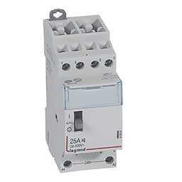 [34841] CONTACTEUR MODULAIRE MANUEL SILENCIEUX 25A 400V 4F/230V 2MOD BORNES VIS 412551 LEGRAND