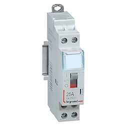 [34840] CONTACTEUR MODULAIRE MANUEL SILENCIEUX 25A 250V 2F/230V 1MOD BORNES VIS 412558 LEGRAND