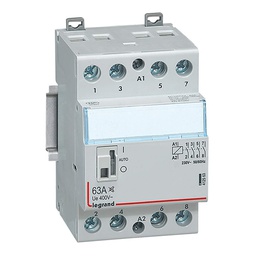 [32088] CONTACTEUR MODULAIRE MANUEL SILENCIEUX 63A 400V 4F/230V 3MOD BORNES VIS LEGRAND