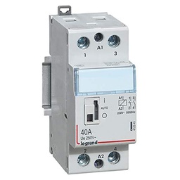 [32089] CONTACTEUR MODULAIRE MANUEL SILENCIEUX 40A 250V 2F/230V 2MOD BORNES VIS LEGRAND