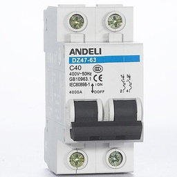 [32186] DISJONCTEUR MODULAIRE 2P C6 6KA 2MOD VIS/VIS ANDELI DZ47-63 2P