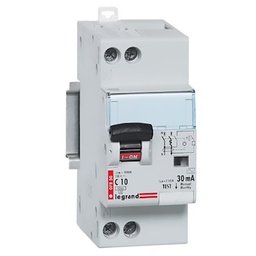 [32211] DISJONCTEUR MODULAIRE DIFFERENTIEL P+N C10 30MA AC 4500A 2MOD VIS/VIS 07850 LEGRAND