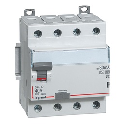 [32332] INTERRUPTEUR DIFFERENTIEL MODULAIRE 4P 40A 30MA AC 4MOD VIS/VIS 411661 LEGRAND