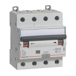 [32343] DISJONCTEUR DIFFERENTIEL MODULAIRE 4P C32 30MA AC 6000/10KA 4MOD VIS/VIS 411189 LEGRAND