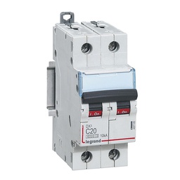 [32351] DISJONCTEUR MODULAIRE 2P C20 6000/10KA 1MOD VIS/VIS 407785 LEGRAND