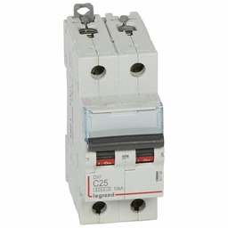 [32352] DISJONCTEUR MODULAIRE 2P C25 6000/10KA 1MOD VIS/VIS 407786 LEGRAND