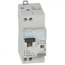 [34885] DISJONCTEUR DIFFERENTIEL MODULAIRE P+N C20 30MA HPI 4500/6KA 2MOD VIS/VIS 410754 LEGRAND
