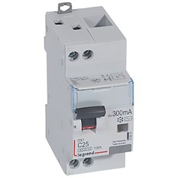 [32362] DISJONCTEUR DIFFERENTIEL MODULAIRE P+N C25 300MA AC 6000/10KA 2MOD VIS/VIS 410815 LEGRAND
