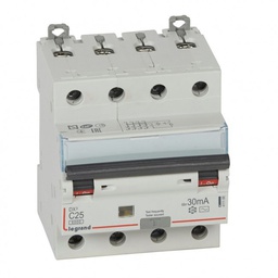 [32364] DISJONCTEUR DIFFERENTIEL MODULAIRE 4P C25 30MA AC 6000/10KA 4MOD VIS/VIS 411188 LEGRAND