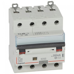 [32367] DISJONCTEUR DIFFERENTIEL MODULAIRE 4P C20 300MA AC 6000/10KA 4MOD VIS/VIS 411206 LEGRAND