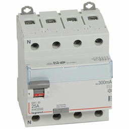 [32374] INTERRUPTEUR DIFFERENTIEL MODULAIRE 4P 25A 300MA AC 4MOD VIS/VIS 411664 LEGRAND